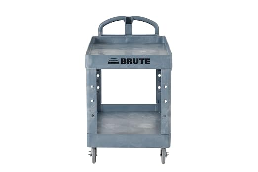 Rubbermaid Commercial Products BRUTE Heavy Duty 2-Shelf Utility/Service Cart - Image 2