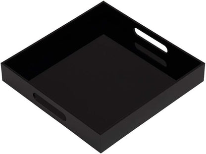 Glossy Black Sturdy Acrylic Serving Tray by KEVLANG