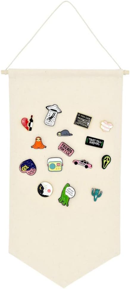 Wall Hanging Brooch Jewelry Storage Case Canvas Display Stand Enamel Pin - Image 3