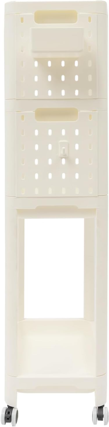PERFERATE 3 Tier Slim Rolling Storage Cart Rolling Utility Cart - Image 6