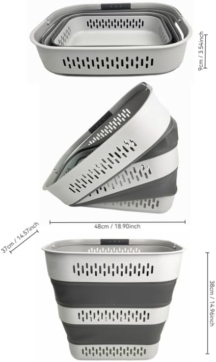 SAMMART 40L Collapsible Plastic Laundry Basket - Image 2