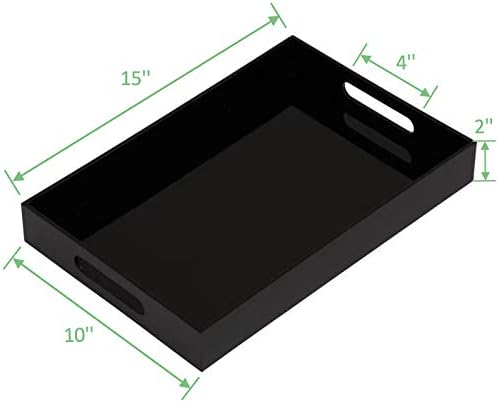 Glossy Black Sturdy Acrylic Serving Tray - Image 2
