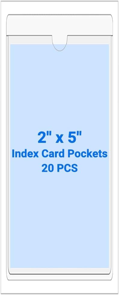 20 PCS Clear Self Adhesive Plastic Label Pockets, Top Loading Business & by Kvatr-X