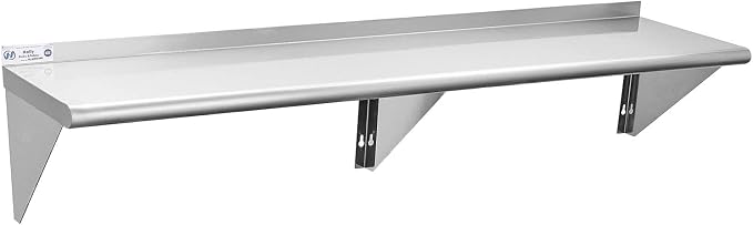 Hally Stainless Steel Shelf 14 x 60 Inches, 400 lb, Commercial Wall Mount by HallySinksTablesH