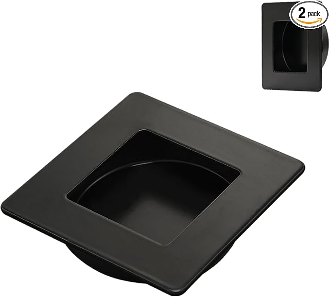 HOMOTEK 2-3/4 Inch Square Recessed Sliding Closet Door Finger Pulls, Inner Dia by HOMOTEK