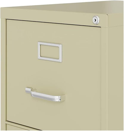 Scranton and Co 22" Deep 4 Drawer Letter File Cabinet in Putty, Fully Assembled - Image 7