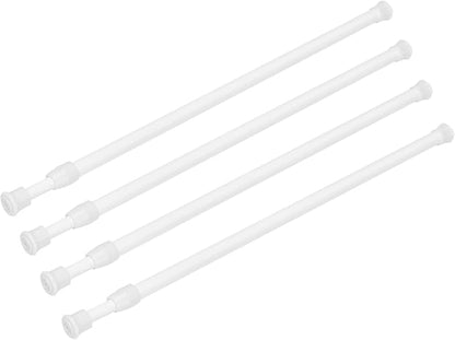 4 Pack Small Tension Curtain Rod, Short Adjustable Extendable | Spring Loaded by GinbelDirect