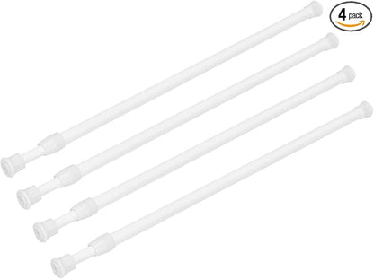 4 Pack Small Tension Curtain Rod, Short Adjustable Extendable | Spring Loaded by GinbelDirect