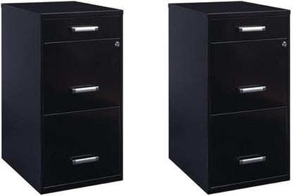 Scranton & Co Set of 2 18" D 3-Drawer Metal Filing Cabinet by Unknown