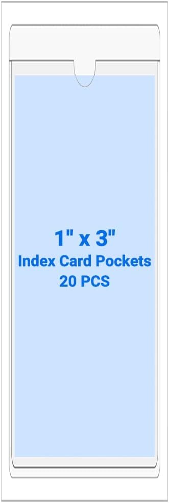 20 PCS Clear Self Adhesive Plastic Label Pockets, Top Loading Business & by Kvatr-X