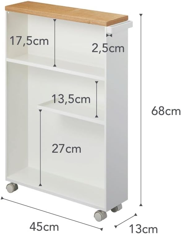 Yamazaki Home Slim Rolling Storage Cart – Narrow Bathroom Storage Cabinet - Image 9
