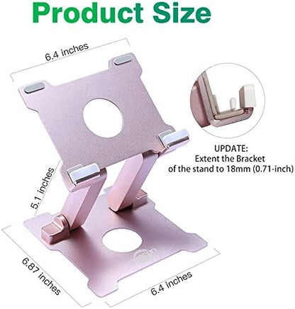KABCON Tablet Stand, 【Updated】 Adjustable Eye-Level Aluminum Solid Desktop - Image 2