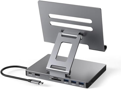 iPad Pro USB C Hub Stand, PD Charging, SD/TF Card Reader, 3 USB 3.0, 3.5mm Audio by NXPGKEA
