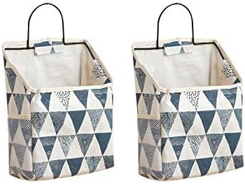 2Pcs Wall-Hanging Storage Bags, Desktop Organizer Basket Cotton Linen Hanging by Unknown