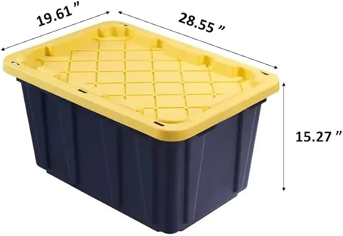 HDX Tough Polypropylene Plastic 27 Gal. Storage Tote in Black - Image 2