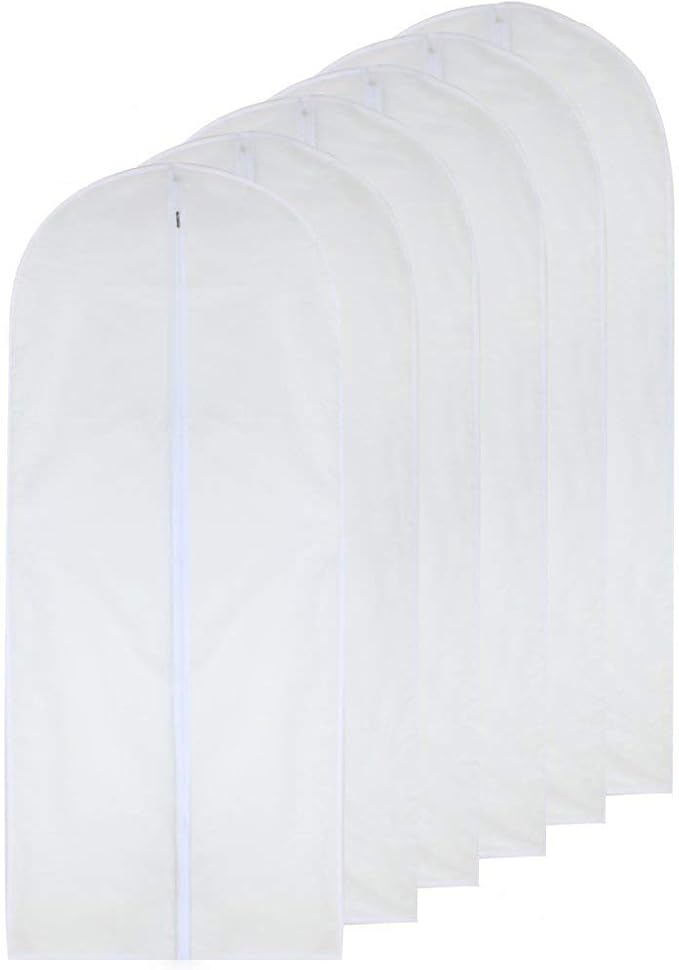 Garment Bag Clear for Long Dress 24'' x 60'' Zippered Garment Bags for Hanging by HomeClean