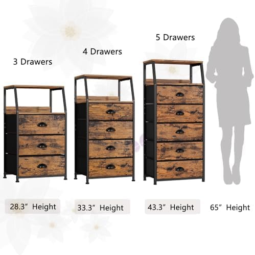 Furnulem Tall Night Stand, Bedside Table - Image 4