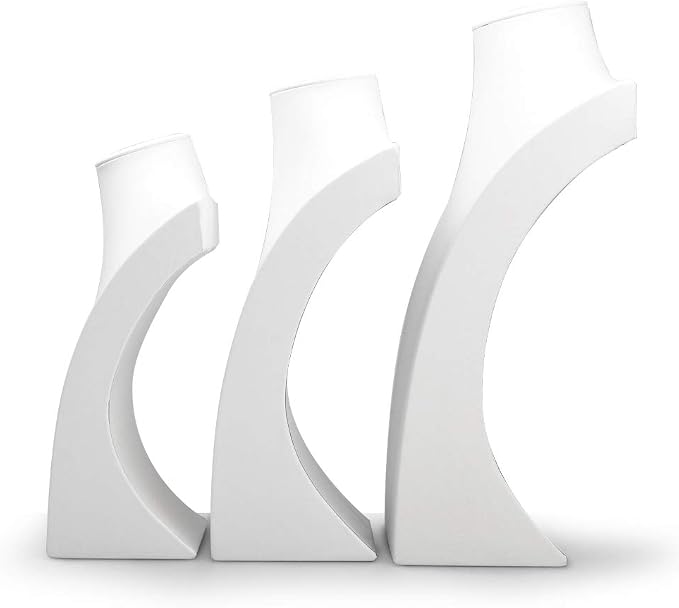 Oirlv White Leather Jewelry Bust Necklace Display Stand Trade Show Jewelry - Image 4