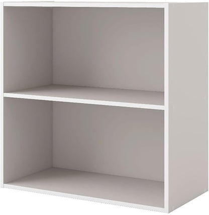 Homes: Inside + Out Apexa 2-Tier Cube Storage Organizer Shelves, Stackable Wood by HOMESInsideOut