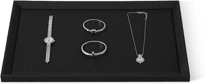 Stackable Jewelry Trays, Leather Tray, Premium Black Jewelry Flat Trays - Image 2