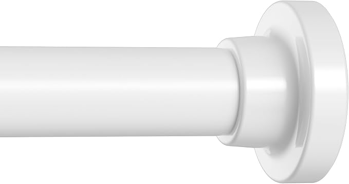Long Tension Curtain Rod 40-113inch White Shower Curtain Rods no Drilling by QINGYUN