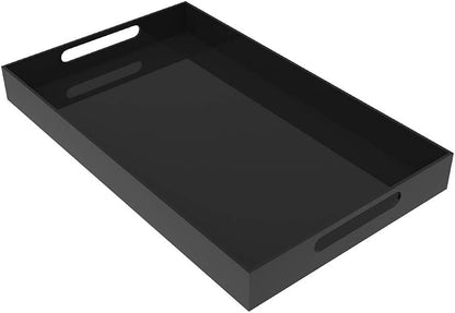 Black Acrylic Serving Tray for Vanity, Organizer and Decor by Vale+Arbor