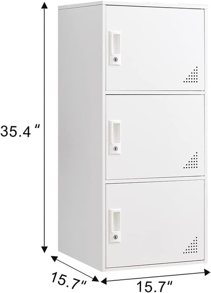 3 Door Metal Locker Steel Storage Cabinet, Office Storage Lockers - Image 3
