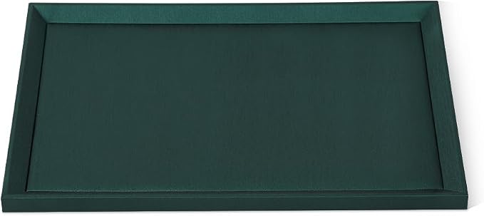 Flat Tray For Jewelry, Premium Green Leather Jewelry Tray, Large Jewelry by Yinbeini