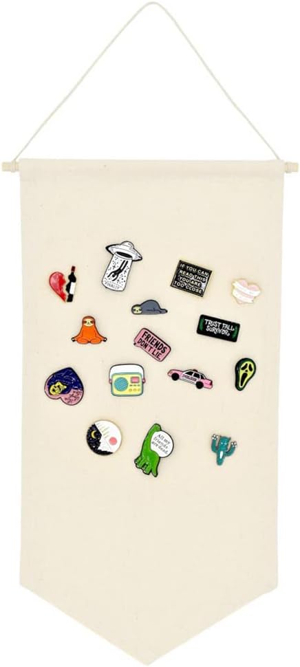 Wall Hanging Brooch Jewelry Storage Case Canvas Display Stand Enamel Pin - Image 2
