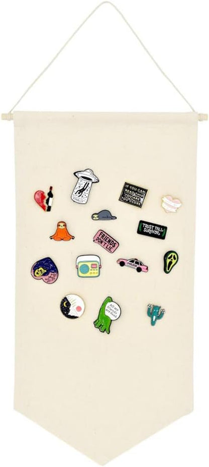 Wall Hanging Brooch Jewelry Storage Case Canvas Display Stand Enamel Pin - Image 2