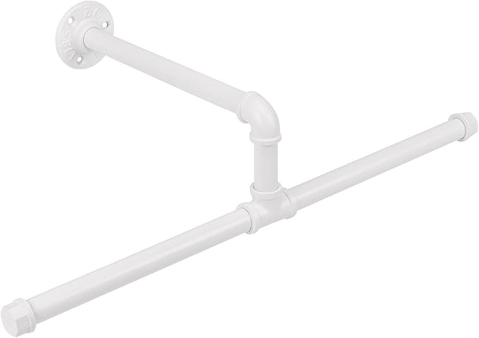 Industrial Pipe Clothes Rack Floating DIY Wall Mounted, Heavy Duty Rustic by Jeasor