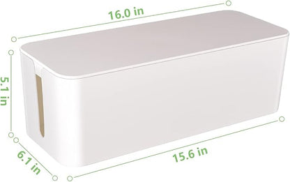 Cable Management Box, Large Cord Organizer Box to Hide Power Strip & Under Desk - Image 3