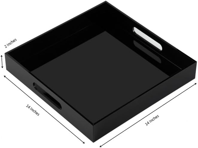 Glossy Black Acrylic Serving Tray - Image 2