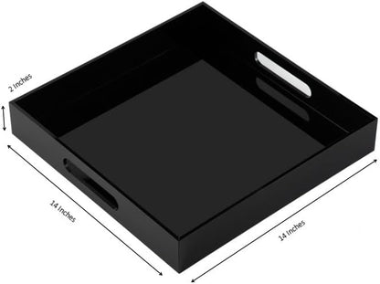 Glossy Black Acrylic Serving Tray - Image 2