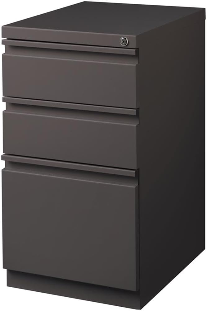 Pemberly Row 3 Drawers 27.75" Vertical Espresso Metal Filing Cabinet Lockable - Image 3