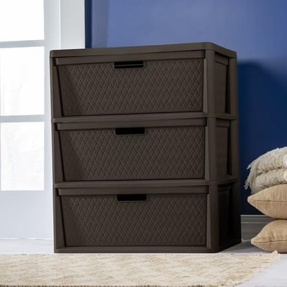 Wide 3 Drawer Tower, Plastic Storage Organizer - Image 4