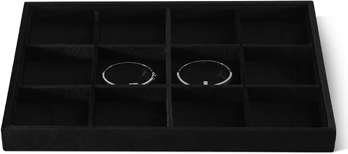 Velvet Stackable Jewelry Display Tray, 12 Grid Watch Bangle Bracelet Storage by Dansmiy