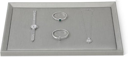 Jewelry Flat Tray, Leather Tray, Premium Grey Jewelry Tray, Jewelry Organizer - Image 2