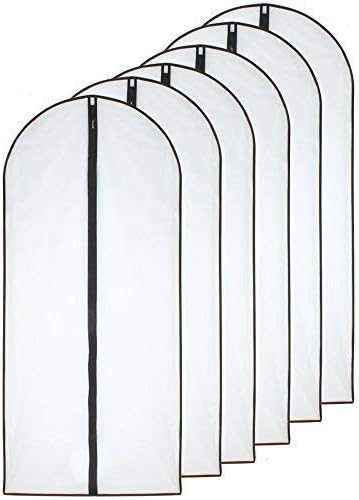 HomeClean Hanging Garment Bag Lightweight Clear Full Zipper Black Dress Bags by HomeClean