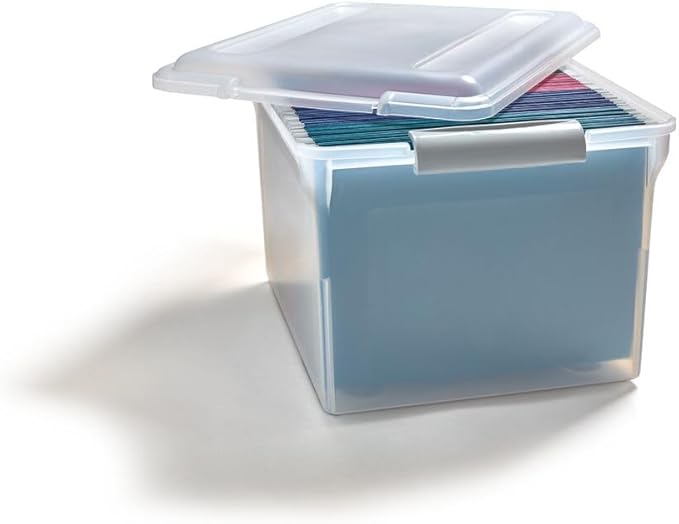 STAPLES Store & Slide Plastic File Box Latching, Letter/Legal Size - Image 3