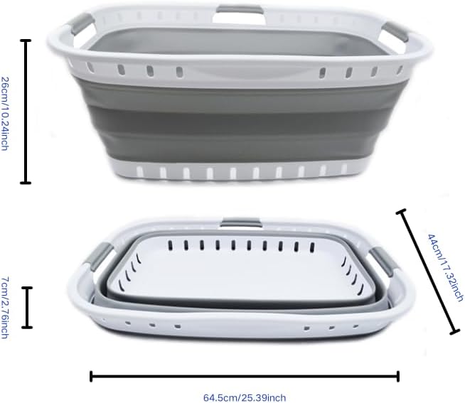 SAMMART 44L Collapsible Plastic Laundry Basket - Image 2