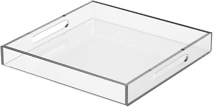 NIUBEE Clear Serving Tray 15x15 Inches by NIUBEE