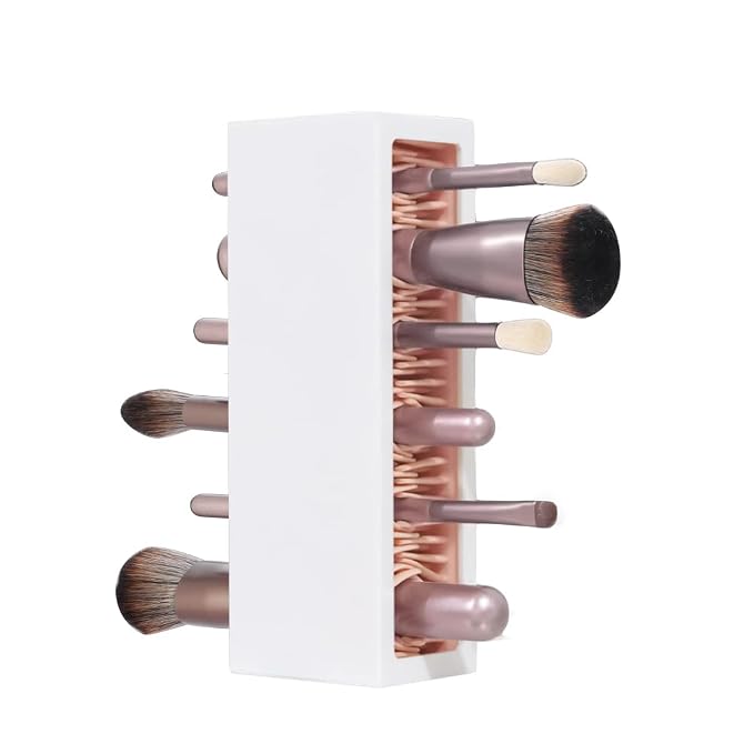 Makeup Brushes Holder Organizer, Silicone Vanity Air Drying Rack Display Storage by JAMEND+CLXP