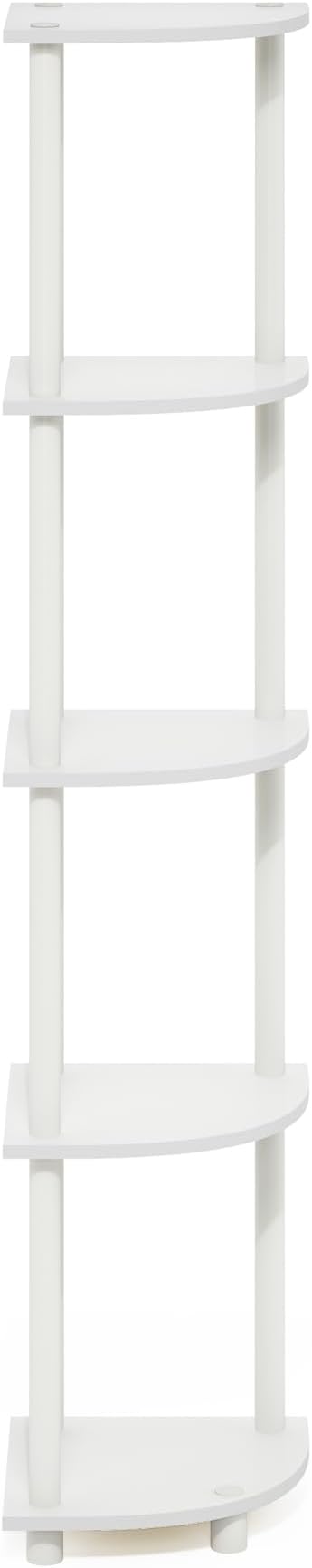 Furinno Turn-N-Tube Corner Shelf, 5-Tier Corner Bookshelf, Open Storage Shelves - Image 8