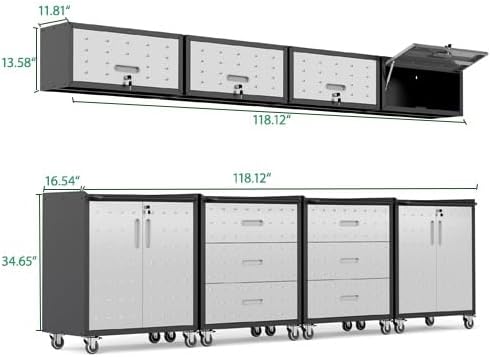 Garage Cabinet System | Heavy Duty Steel All-in-One Modular Garage Cabinet Set - Image 2