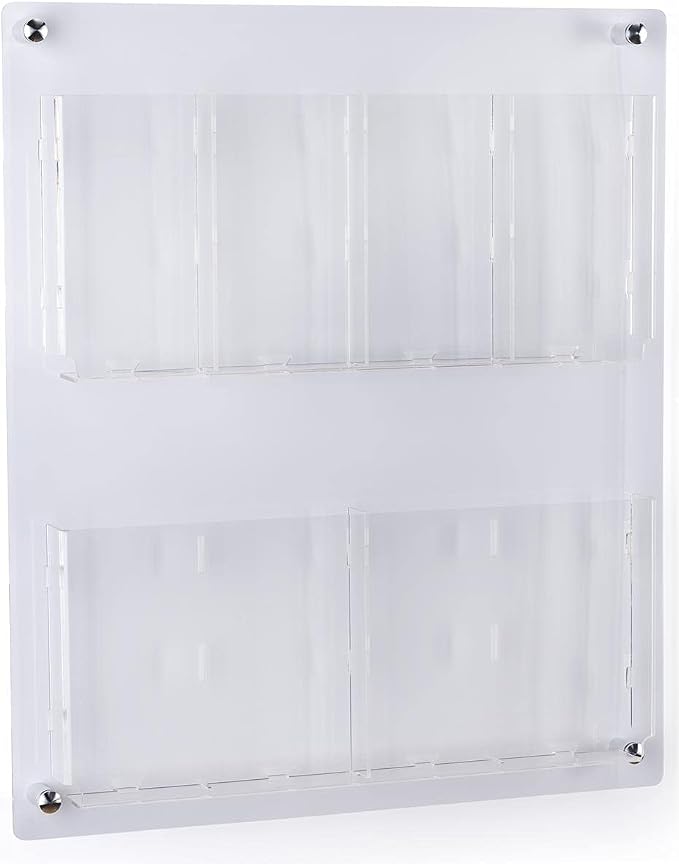Displays2go Acrylic Literature Holder Wall Mount, 4/8.5" w, 4-8 Pockets - Image 3