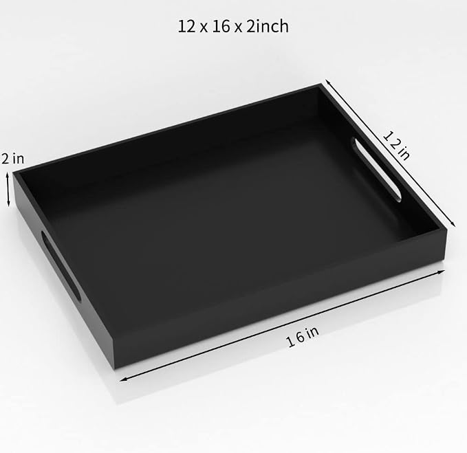 NIUBEE Black Serving Tray 12x16 Inches - Image 2