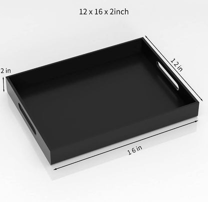 NIUBEE Black Serving Tray 12x16 Inches - Image 2