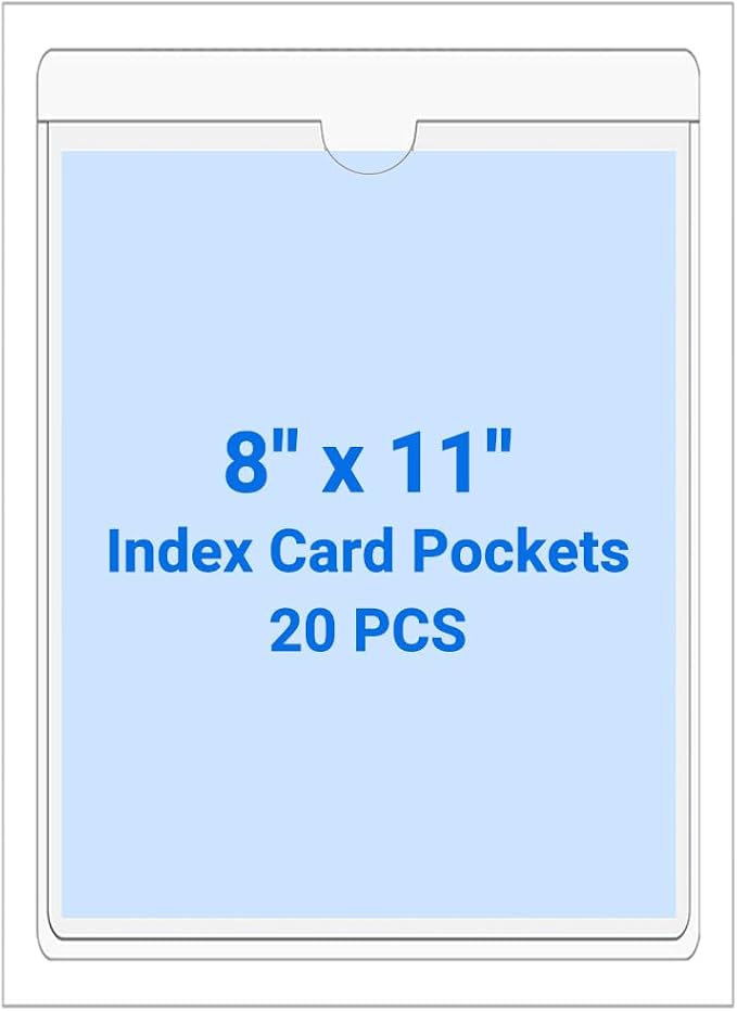 20 PCS Clear Self Adhesive Plastic Label Pockets, Top Loading Business & by Kvatr-X