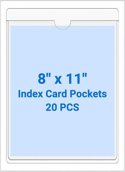 20 PCS Clear Self Adhesive Plastic Label Pockets, Top Loading Business & by Kvatr-X
